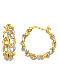 Paar Creolen Lady, silber (silber vergoldet 925), Ohrringe, Damen, Diamanten, Paar Creolen