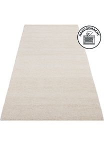 Wollteppich Theko "Gabbeh Uni, Handgefertigt, meliert, auch als L&auml;ufer erh&auml;ltlich, Wolle" Gr. 13, beige (natur), B:90cm H:14mm L:250cm, Wolle, Teppiche, Wollteppich, Schlafzimmer, Wohnzimmer, Esszimmer, auch als L&auml;ufer oder rund