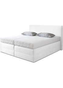 Boxspringbett, wei&szlig;, B:195cm L:205cm, Microvelours (100% Polyester), Westfalia Schlafkomfort, Komplettbetten, Boxspringbett, wahlweise mit Kaltschaum-Topper