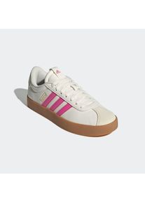 Sneaker adidas Sportswear "VL COURT 3.0", Damen, Gr. 39, core wei&szlig;, pulse magenta, gold metallic, Leder, Synthetik, Schuhe Sneaker, inspiriert vom Design des adidas samba