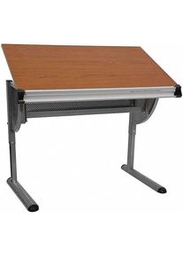 Adjustable Height Dining Table with Pewter Edge