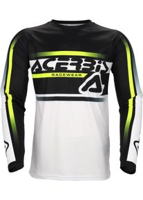 Acerbis Linear Lugo, jersey , color: Black/White/Neon-Yellow , size: 3XL
