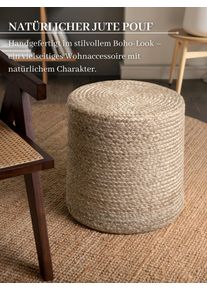 Pouf Hanse Home "Looma, Jute", beige (naturgreige), B:40cm H:40cm, Obermaterial: 100% Jute, Poufs, Pouf