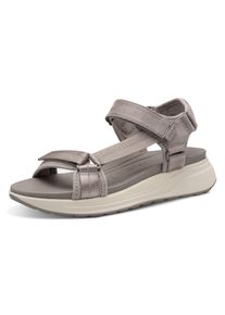 Riemchensandale Tamaris, Damen, Gr. 38, grau, Textil, Schuhe Riemchensandale, Plateau, Sandalette, Trekkingsandale, verstellbare Klettverschl&uuml;sse