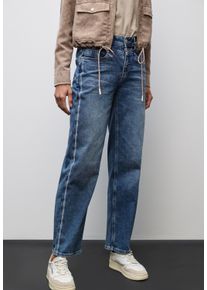 5-Pocket-Jeans Street One "Style Straight Leg", Damen, Gr. 27, L&auml;nge 30, blau (medium blau authentic), Denim/Jeans, Obermaterial: 98% Baumwolle, 2% Elasthan, unifarben, bequem lang, Jeans 5-Pocket-Jeans, mit Gallonstreifen und Stretch