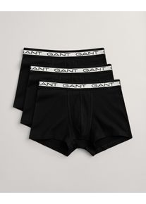 Trunk Gant "BASIC TRUNK 3-PACK", Herren, Gr. S, 3 Stk., schwarz, Obermaterial: 95% Baumwolle, 5% Elasthan, Unterhosen Trunk