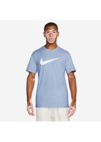 T-Shirt Nike Sportswear "M NSW TEE ICON SWOOSH", Herren, Gr. L, hydrogen blau, Jersey, Obermaterial: 100% Baumwolle, normal, Rundhals, Shirts T-Shirt, mit auff&auml;lliger Grafik auf der Brust, Kurzarm-Design, aus Baumwolle