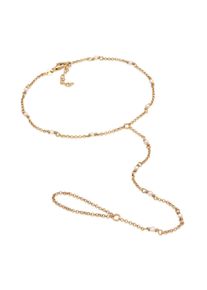 Fu&szlig;kette Elli "Fu&szlig;schmuck Muschelkernperle Fu&szlig; Chain 925 Sterling Silber" Gr. 25, gold, Fu&szlig;ketten, Damen, 25, Silber 925 (Sterlingsilber), Fu&szlig;kette