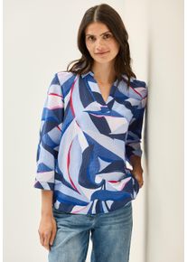 Hemdbluse Cecil, Damen, Gr. XL (44), blau (urban navy blau), Web, Obermaterial: 67% Viskose, 33% Baumwolle, gemustert, normal h&uuml;ftbedeckend, Rundhals, Blusen Hemdbluse, mit grafischem Muster