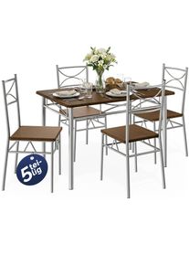 Casaria Eettafelset Paul 5-delig Eikenhout Donker