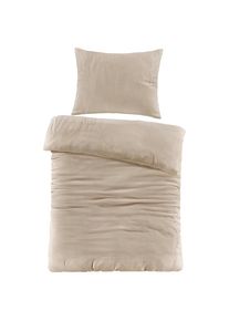 Novel Bettw&auml;sche, Beige, Textil, Uni, 140x220 cm, pflegeleicht, atmungsaktiv, weiche und anschmiegsame Oberfl&auml;che, dicht gewebtes Garn, Heimtextilien, Bettw&auml;sche & Leint&uuml;cher, Bettw&auml;sche, Renforc&eacute;-Bettw&auml;sche