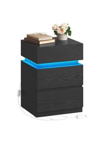 Boxxx Nachtk&auml;stchen, Schwarz, Holzwerkstoff, 3 Schublade(n) Schubladen, Mehrfarbig, 40x55x35 cm, Schlafzimmer, Nachtk&auml;stchen