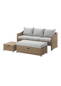 Beldano Loungegarnitur, Gelb, Grau, Metall, Kunststoff, Textil, 178x67.5x67.5 cm, Stauraum, Gartenm&ouml;bel, Loungem&ouml;bel, Loungegarnituren