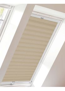 Dachfensterplissee SUNLINES "StartUp Style Crush", beige (creme, wei&szlig;), B:97,4cm H:115,9cm, Obermaterial: 100% Polyester, Plissees, Dachfensterplissee, mit F&uuml;hrungsschienen