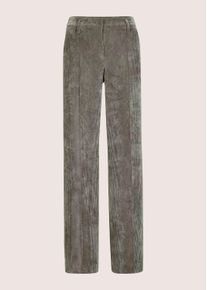 Madeleine Mode Cordhose MADELEINE "Cordhose Weite Cordhose mit B&uuml;gelfalten", Damen, Gr. 48, N + K Gr, grau (graphit), Obermaterial: 82% Polyester PES. 15% Polyamid PA. 3% Elasthan EL., Modern, Hosen Cordhose, Weite Cordhose mit B&uuml;gelfalte