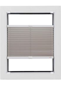 Plissee SUNLINES "Budget Crepe", grau (hellgrau, wei&szlig;), B:110cm H:150cm, Obermaterial: 85% Polyester, 15% sonstige Fasern, Plissees, Plissee, Haftfix, glatt