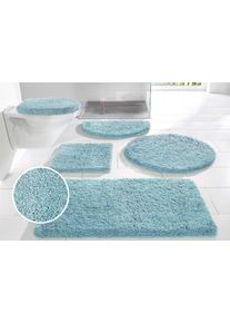 Badematte OTTO HOME "Sanremo Standard, Badvorleger, Badezimmer Teppich, sehr weich" Gr. 7, blau (hellblau), H:30mm, Polyester, Badematten, Badematte, Badteppich, unifarben, rechteckig, rund & als 3-tlg. Set erh&auml;ltlich