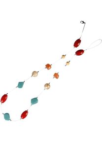 Dekokette Liedeco "Pearl", bunt (silberfarben, hellblau, rot), L:80cm, Materialmix, Gardinenbefestigungen, Dekokette, zur Dekoration von Seitenschals, Gardinen