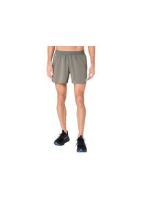 Laufshorts asics "ROAD 5IN SHORT", Herren, Gr. XXL, N-Gr, grau (truffle grau), Obermaterial: 100% Polyester, Hosen Laufshorts