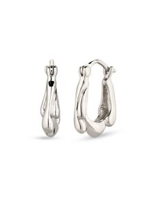 Paar Creolen Elli "Ohrringe Creolen Melted 925 Sterling Silber" Gr. 28, silber, Ohrringe, Damen, 28, Silber 925 (Sterlingsilber), Paar Creolen