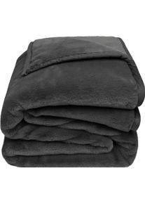 Wohndecke ZOEPPRITZ1828 "The Blanket", grau (anthrazit melange), B:180cm L:220cm, Polyester, Wohndecken, Wohndecke, Extra weiche Decke aus recyceltem Polyester