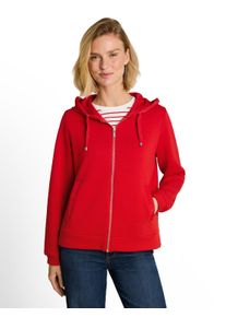 Kapuzensweatjacke Tom Tailor "Regular", Damen, Gr. M, mid scarlet rot, Sweatware, Obermaterial: 51% Polyester, 42% Viskose, 7% Elasthan, regular fit h&uuml;ftbedeckend, Rundhals, B&uuml;ndchen, Sweatjacken Kapuzensweatjacke, mit Viskose und Stretch