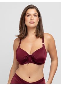 B&uuml;gel-Bikini-Top Dorina "Fiji", Damen, Gr. 95, Cup D, rot, Obermaterial: 57% Polyester, 24% Polyamid, 19% Elasthan, Bikini-Oberteile B&uuml;gel-Bikini-Top