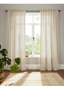 Vorhang OTTO HOME "Elby 2" Gr. 6, beige (ecru), B:142cm H:295cm, Jacquard, Baumwolle, Polyester, Gardinen, Vorhang, basic, transparent, monochrom, bis 295 cm L&auml;nge