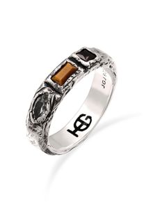 Partnerring HAZE & GLORY "Ring Ring Unisex Quarz Braun 925 Sterling Silber" Gr. 64, silber, Fingerringe, Damen, 64, Silber 925 (Sterlingsilber), Partnerring