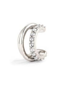 Ohrklemme Elli "Ohrringe Earcuff Single Glas Kristalle Wei&szlig; 925 Sterling Silber" Gr. 14, silber, Ohrringe, Damen, 14, Silber 925 (Sterlingsilber), Ohrklemme