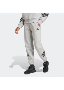 Sporthose adidas Sportswear "FUTURE ICONS 3-STREIFEN", Damen, Gr. S, N-Gr, grau (medium grau heather, normal, gr.), Obermaterial: 67% Polyester, 33% Baumwolle, Hosen Sporthose