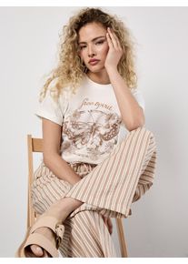 Schlupfhose Apricot "Hose mit Tunnelzug", Damen, Gr. XL (42), N-Gr, stein, gewebt, Obermaterial: 84% Viskose CV. 16% Nylon NY., gestreift, normal, Hosen Schlupfhose, mit L&auml;ngsstreifen