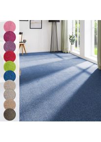 Teppichboden ANDIAMO "Ines, Kr&auml;uselvelours, Gesamth&ouml;he 8,5 mm, Luxusklasse LC2", blau (dunkelblau), B:21cm L:30cm, Kunstfaser, Teppiche, Teppichboden, Uni Farben, Breite 400 cm, strapazierf&auml;hig & pflegeleicht