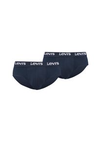 Levi's Slip LEVI'S "LEVIS MEN REPEAT LOGO BRIEF", Herren, Gr. XL, blau (schwarz), Obermaterial: 95% Baumwolle, 5% Elasthan, k&ouml;rpernah, Unterhosen Slip, mit Logobund, Cotton-Mix, ohne Eingriff