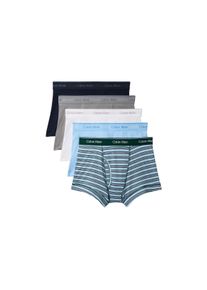 Trunk "TRUNK 5PK", Herren, Gr. S (48), 5 Stk., bunt (schwarz sapphire, convoy, midtown stripe), Jersey, Obermaterial: 100% Baumwolle, Calvin Klein Underwear, k&ouml;rpernah, Unterhosen Trunk, Mit elastischem Bund