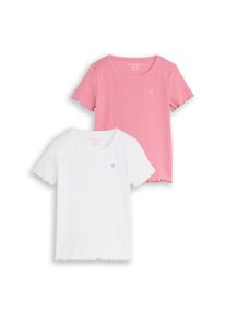 T-Shirt Tom Tailor, M&auml;dchen, Gr. 92/98, wei&szlig;, Single Jersey, Obermaterial: 93% Baumwolle, 7% Elasthan, regular fit, Shirts T-Shirt