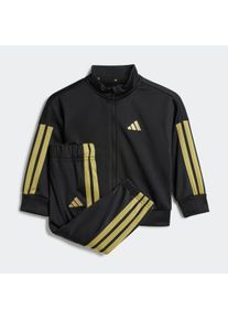 Trainingsanzug adidas Sportswear "I 3S TR TS 205", Jungen, Gr. 98, schwarz (schwarz, gold metallic), Obermaterial: 100% Polyester, Sportanz&uuml;ge Trainingsanzug