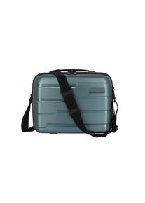 Beautycase Travelite "AIR BASE Kosmetikkoffer Hartschale", Damen, Gr. B/H/T: 34cm x 27cm x 18cm, blau (ice blau), Polypropylen, Taschen Beautycase, mit TSA-Schloss und Aufsteckfunktion &ndash; robust und leicht