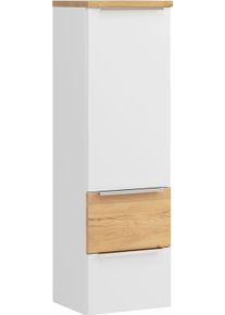 Midischrank Welltime "TRIENT, Midischrank 40 cm, Softclose-Ausz&uuml;ge und ged&auml;mpfte Scharniere", matt wei&szlig;, wildeiche, B:40cm H:130cm T:35cm, MDF, Schr&auml;nke, Midischrank, matt wei&szlig;/Wildeiche, Softclose-Metallausz&uuml;ge