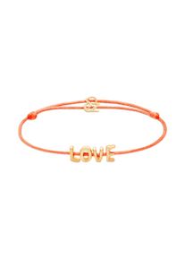 Armband ECHTZEIT "Schmuck Geschenk Edelstahl-Nylon-Armband Love Letters", gelbgoldfarben, orange, Armb&auml;nder, Damen, 21cm, Edelstahl Nylon, Edelstahl, Nylon, Armband