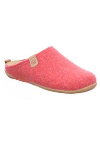 Pantoffel Rohde "GREENYS N35", Damen, Gr. 36, rot (hellrot), Filz, meliert, Schuhe Pantoffel, Hausschuh, Clog, Homeslipper mit herausnehmbarer Innensohle