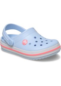 Clog Crocs "Crocband Clog" Gr. 27, blau (blau frost, guava), Schuhe, M&auml;dchen, 27, Croslite&trade;, kontrastfarbene Details, Clog, Sandale, Sommerschuh, Badeschuh mit L&uuml;ftungs&ouml;ffnungen
