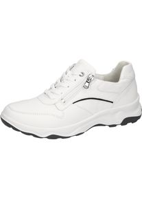 Waldl&auml;ufer Sneaker WALDL&Auml;UFER "H-MAX", Herren, Gr. 8 (42), wei&szlig;, Nappaleder, Nubukleder, Schuhe Sneaker, Halbschuh, Schn&uuml;rschuh mit seitlichem Rei&szlig;verschluss, H-Weite
