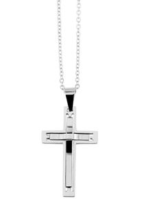 Adelia&acute;s Kette mit Anh&auml;nger ADELIA&acute;S "Adelia's Damen Edelstahl Ankerkette Halskette mit Anh&auml;nger Kreuz 43 cm + 5.0 cm" Gr. 43, silber (silber, kreuz), Halsketten, Damen, Edelstahl, Kette mit Anh&auml;nger