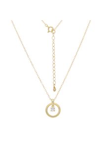 Kette mit Anh&auml;nger Firetti "Schmuck Geschenk Silber 925 Halskette Ankerkette Kreis Solit&auml;r", gelbgoldfarben, kristallwei&szlig;, Halsketten, Damen, Silber 925 (Sterlingsilber), L: 46 B: 1,4mm, Kette mit Anh&auml;nger, mit Zirkonia (synth.), B:1,4mm