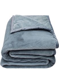 Wohndecke ZOEPPRITZ1828 "The Blanket", blau (denim), B:150cm L:200cm, Polyester, Wohndecken, Wohndecke, Extra weiche Decke aus recyceltem Polyester