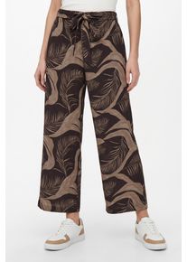 Culotte Only CARMAKOMA "CARVILMA LIFE CULOTTE PANT AOP", Damen, Gr. 54, N-Gr, shopping bag aop:upscaled palm aop, Web, Obermaterial: 100% Viskose, bedruckt, regular fit normal, Hosen Culotte