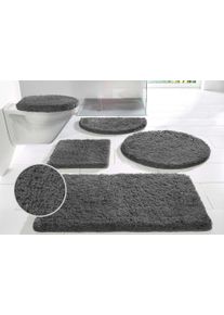 Badematte OTTO HOME "Sanremo Standard, Badvorleger, Badezimmer Teppich, sehr weich" Gr. 5, grau (anthrazit), H:30mm, Polyester, Badematten, Badematte, Badteppich, unifarben, rechteckig, rund & als 3-tlg. Set erh&auml;ltlich