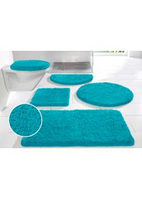 Badematte OTTO HOME "Sanremo Standard, Badvorleger, Badezimmer Teppich, sehr weich" Gr. 12, blau (aqua), H:30mm, Polyester, Badematten, Badematte, Badteppich, unifarben, rechteckig, rund & als 3-tlg. Set erh&auml;ltlich