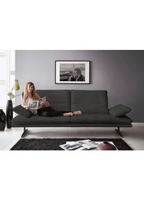 2,5-Sitzer W.Schillig "broadway, Designsofa mit tollem Sitzkomfort", grau (anthrazit z69), B:236cm H:94cm T:96cm, Longlife Xtra-Leder Z69: Das feinnarbige, gedeckte Softleder Z69 besticht durch seine au&szlig;ergew&ouml;hnliche Weichheit im trendigen &raquo;Vintage-Look&laquo;, Hautst&auml;rke 0, 9 - 1, 1 mm, Sofas, 2 5-Sitzer, Sitztiefenverstellung, Kopfteil- & Seitenteilverstellung, Breite 236cm